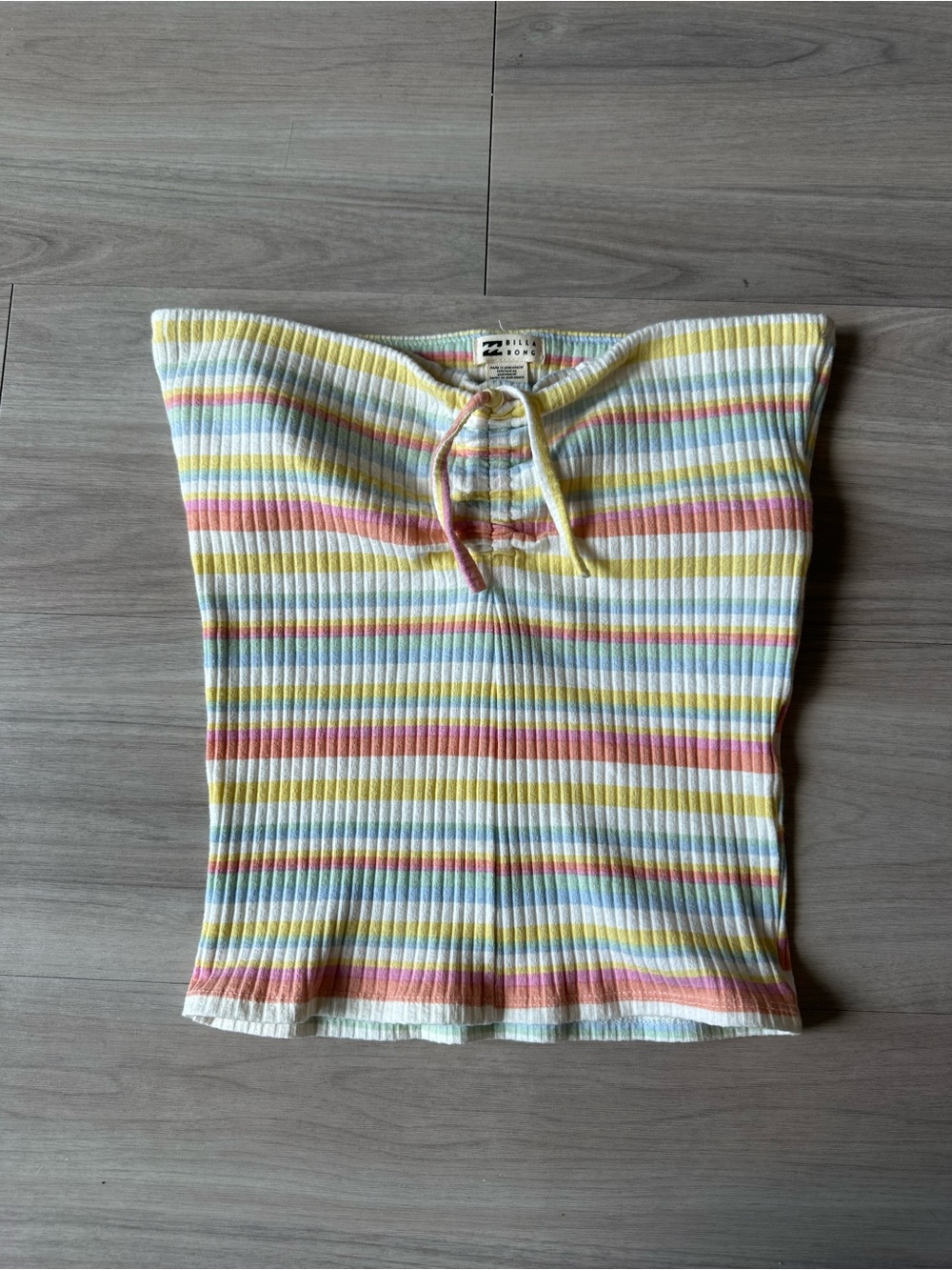 BILLABONG Pastel Stripped Strapless Top Womens Medium